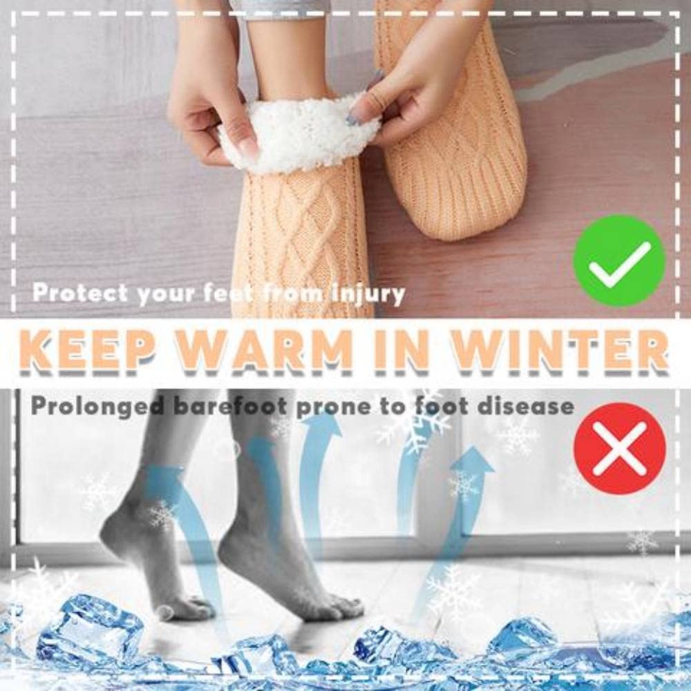 TJ Winter Woolen Socks Women Thicken Warm Home Bedroom Socks Slippers Men Non-slip Foot Warmer Snow Socks Calcetines Mujer