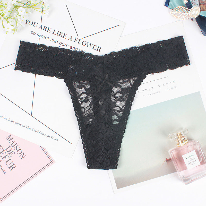 TJ European And American Lace Sexy Temptation Ladies Transparent T Pants