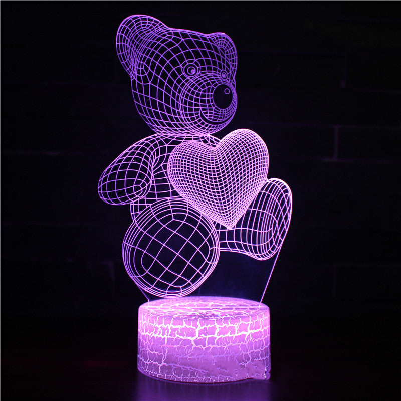 TJ Love Bear Series 3D Light Creative Night Light LED Visual Light