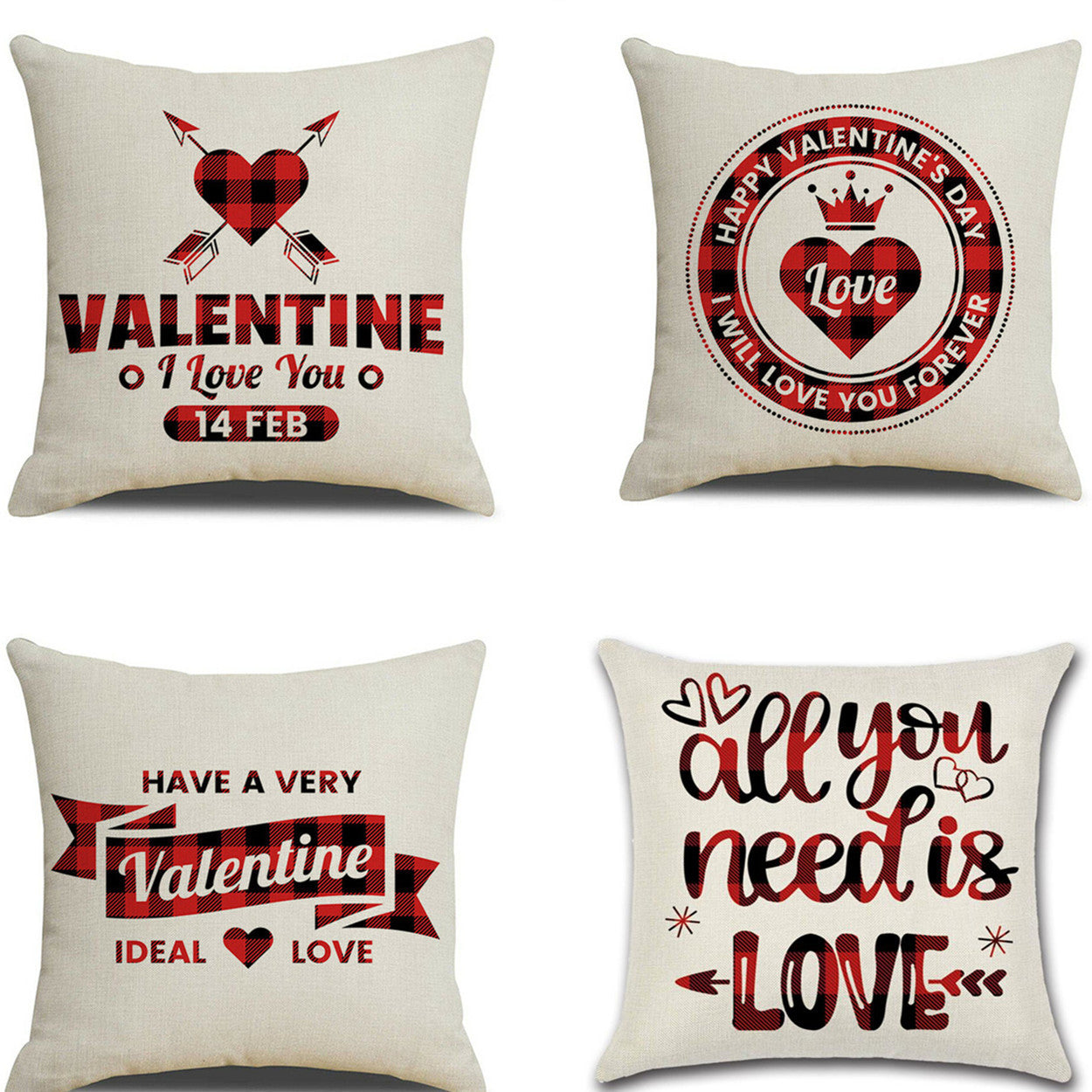 TJ Valentines Day red pillowcase cushion cover