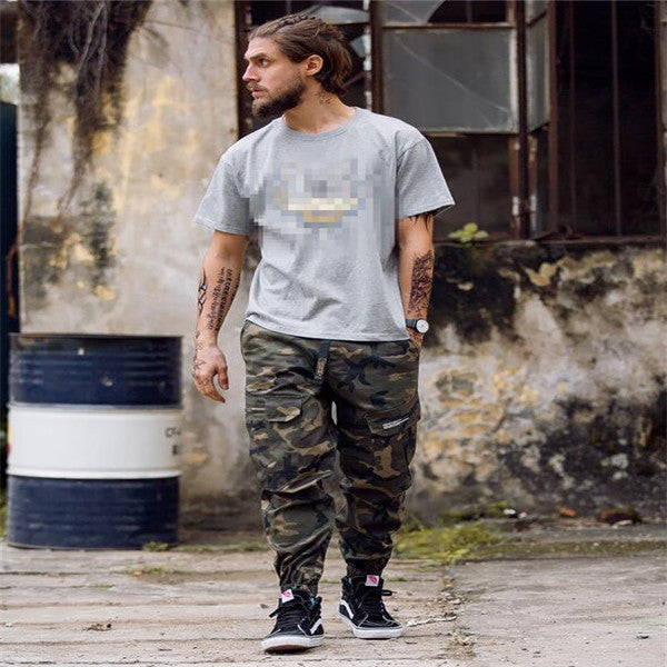 TJ Men Fashion Streetwear Pants Mens Jogger Camo Harem Pants Street Style Youth Casual Camouflage Slim Fit Ankle Trousers Male