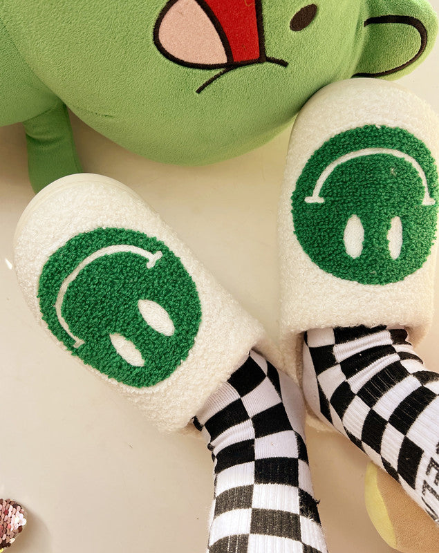 TJ Cute Plush Half-wrapped Heel Non-slip Warm House Slippers