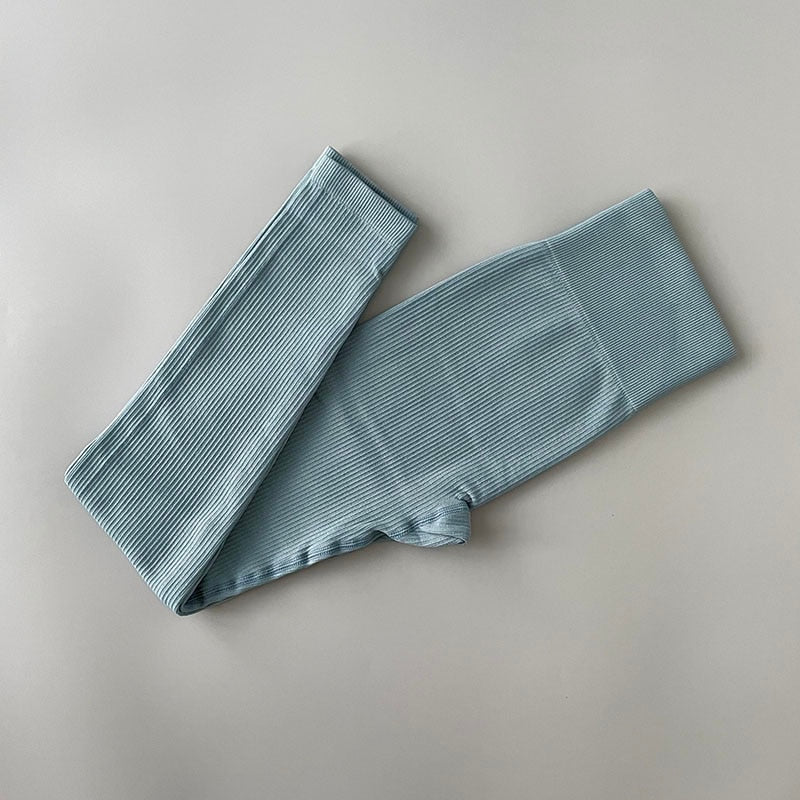 TJ Ribbed Yoga Pants High Waisted Gym Sport Woman Leggings