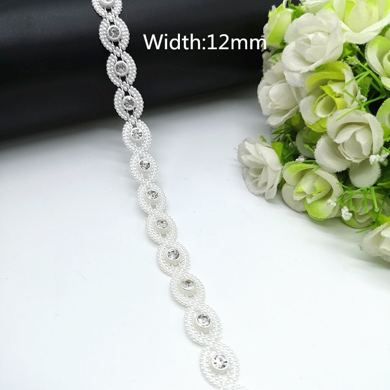 TJ Wedding Dress Costume Rhinestone Crystal Pearl Chain