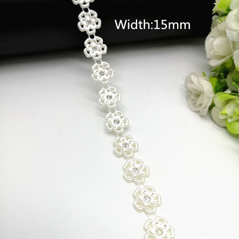 TJ Wedding Dress Costume Rhinestone Crystal Pearl Chain