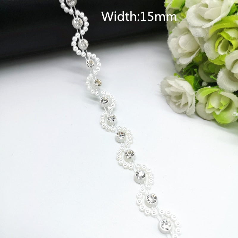 TJ Wedding Dress Costume Rhinestone Crystal Pearl Chain