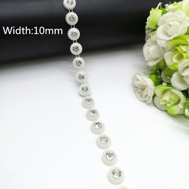 TJ Wedding Dress Costume Rhinestone Crystal Pearl Chain