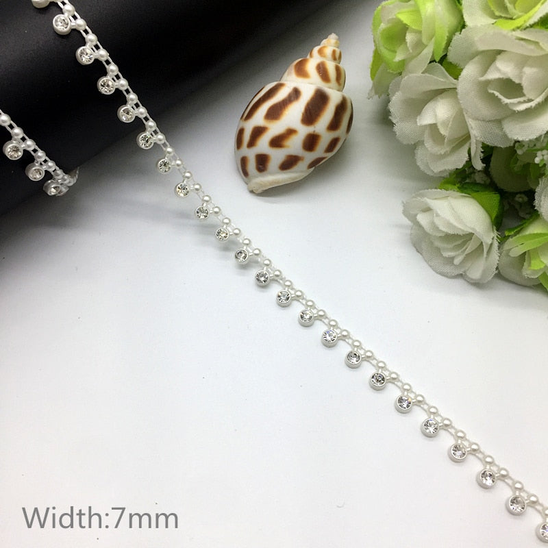 TJ Wedding Dress Costume Rhinestone Crystal Pearl Chain
