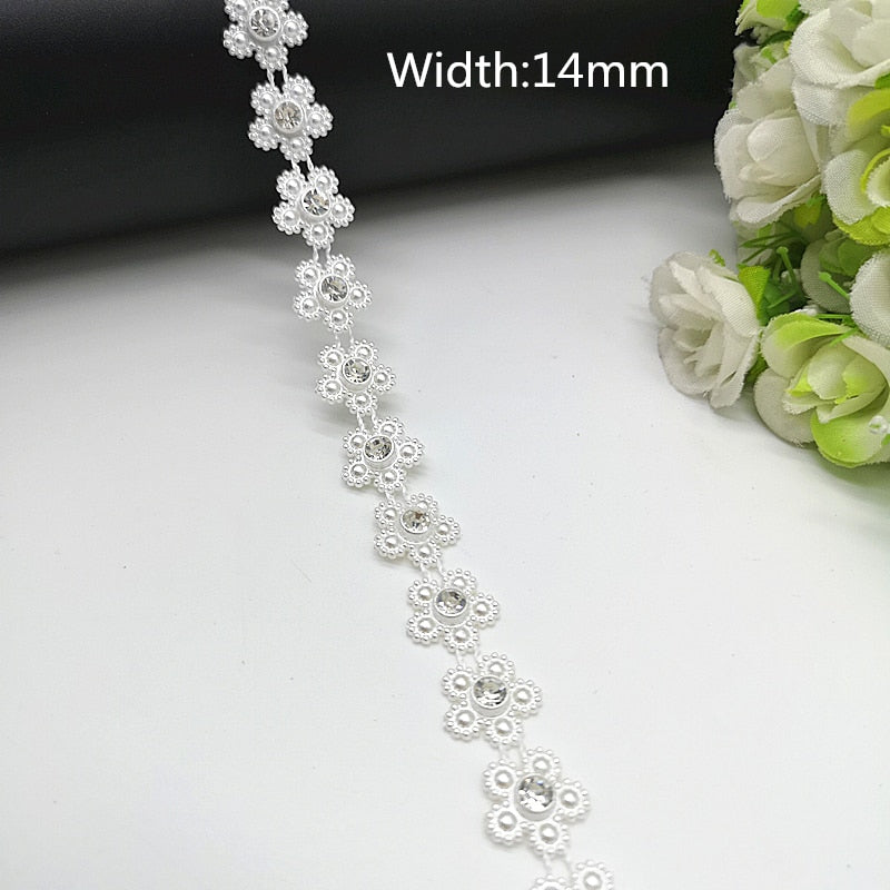 TJ Wedding Dress Costume Rhinestone Crystal Pearl Chain