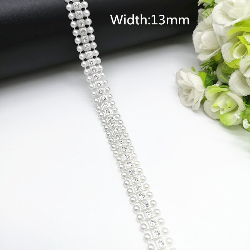 TJ Wedding Dress Costume Rhinestone Crystal Pearl Chain