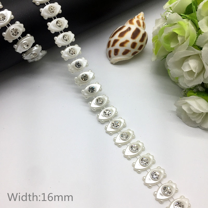 TJ Wedding Dress Costume Rhinestone Crystal Pearl Chain
