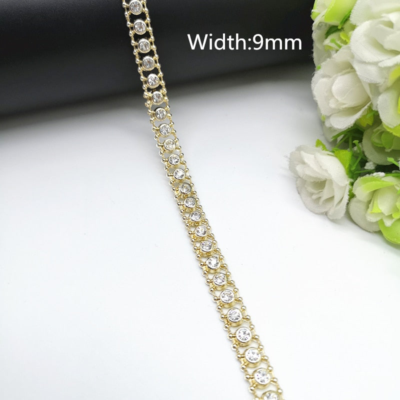 TJ Wedding Dress Costume Rhinestone Crystal Pearl Chain