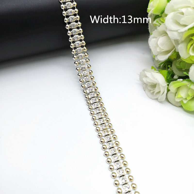 TJ Wedding Dress Costume Rhinestone Crystal Pearl Chain