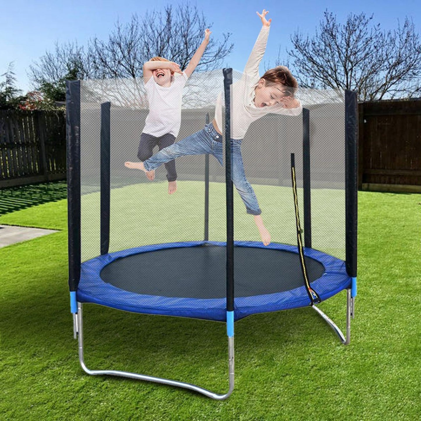TJ 6FT Kids Trampoline With Enclosure Net Jumping Mat And Spring Cover Padding