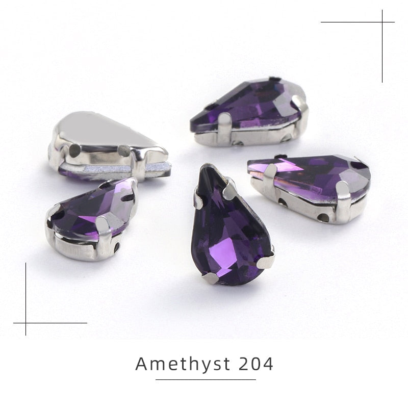 TJ Crystal Drop with Sliver Claw Setting Rhinestones comes with 30Pcs.