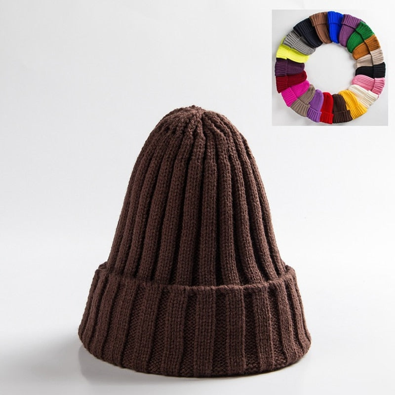 TJ Cotton Blends Solid Warm Soft HIP HOP Knitted Hats for Men & Woman