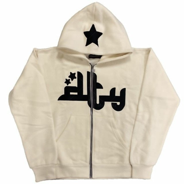 TJ Retro Star Letter Print Hoodie for Women All Sizes