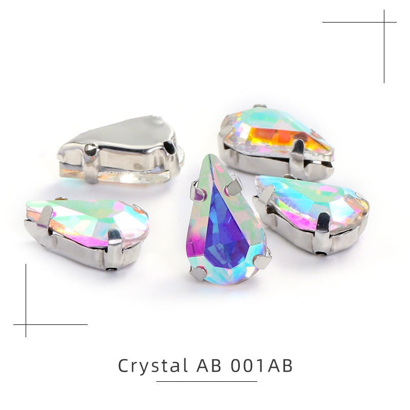 TJ Crystal Drop with Sliver Claw Setting Rhinestones comes with 30Pcs.