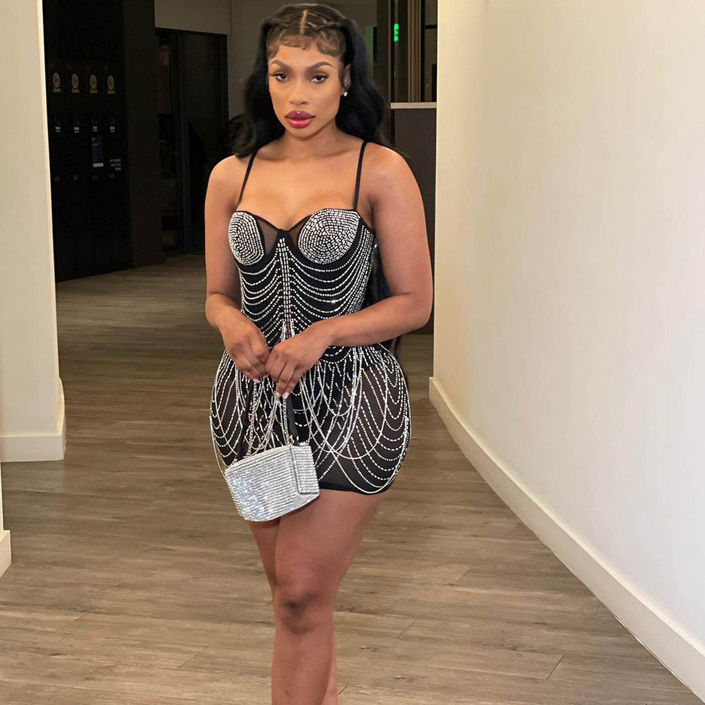 TJ Women's Fashion Personality Tassel Suspender Dress