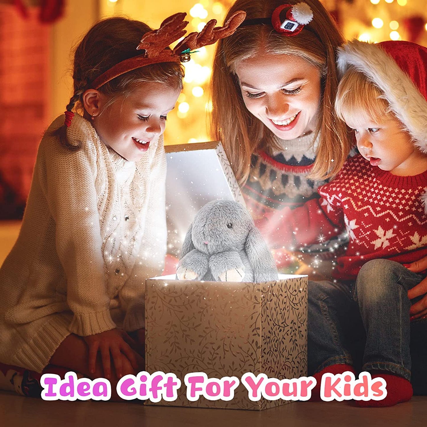 TJ Talking Bunny Toys For Kids, Repeats What You Say, Interactive Stuffed Plush Animal Talking Toy, Singing, Dancing And Shaking For Girls Boys