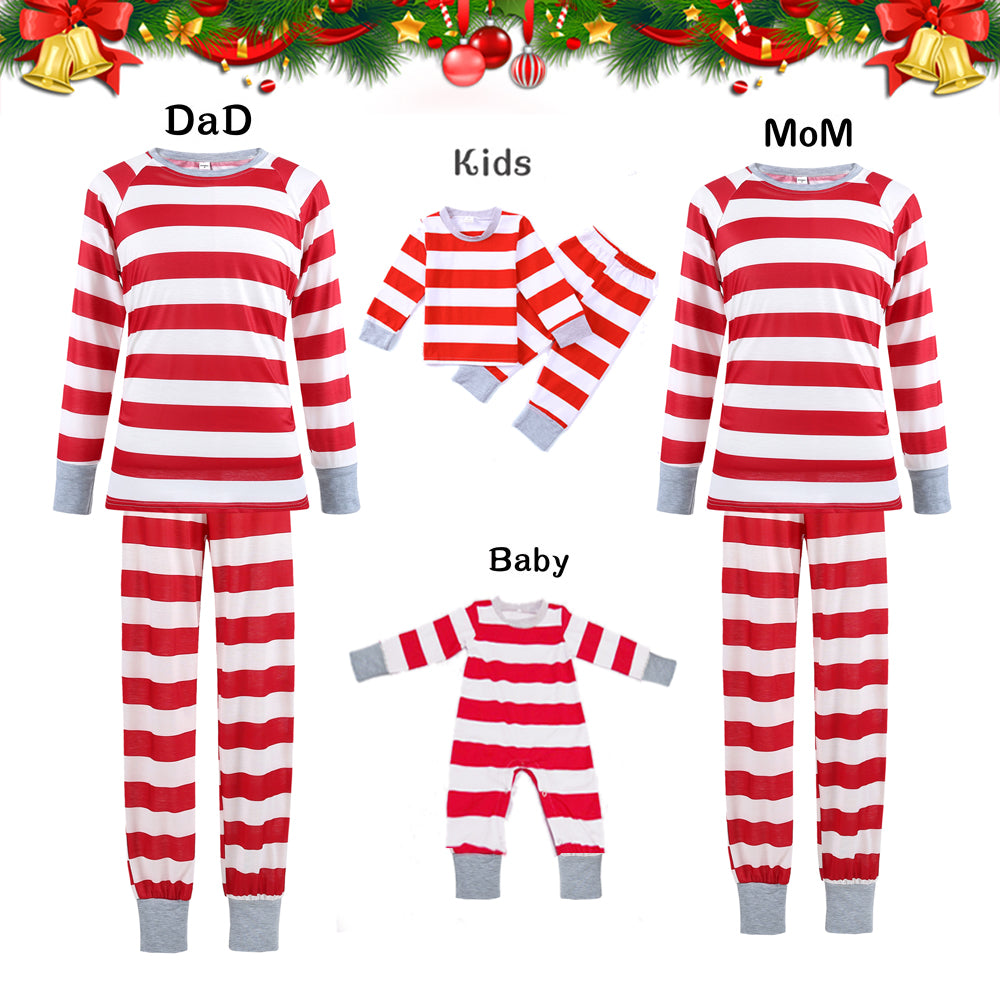 TJ Red Striped Homewear Suit Parent-child Pajamas