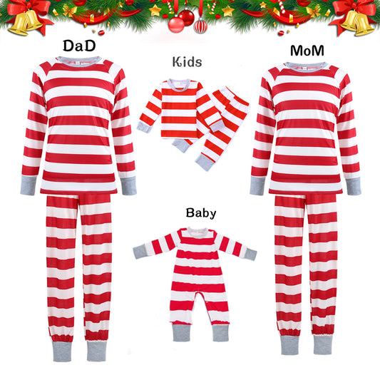 TJ Red Striped Homewear Suit Parent-child Pajamas