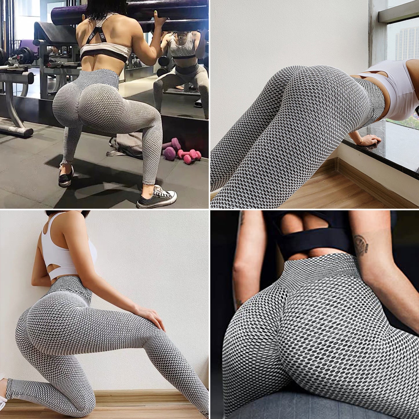 TJ TIK Tok Leggings Women Butt Lifting Workout Tights Plus Size Sports High Waist Yoga Pants