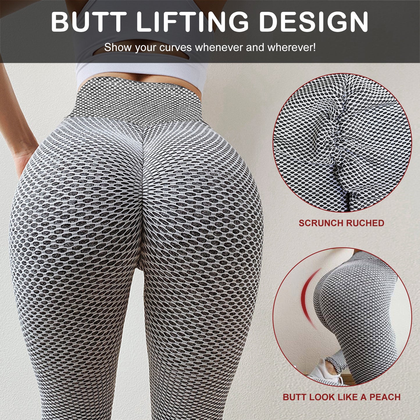 TJ TIK Tok Leggings Women Butt Lifting Workout Tights Plus Size Sports High Waist Yoga Pants