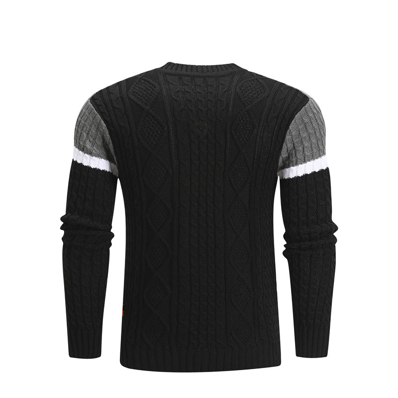 TJ Men Casual Knitted Soft Cotton Sweaters Pullover Men Winter New Fashion Striped O-Neck Sweater