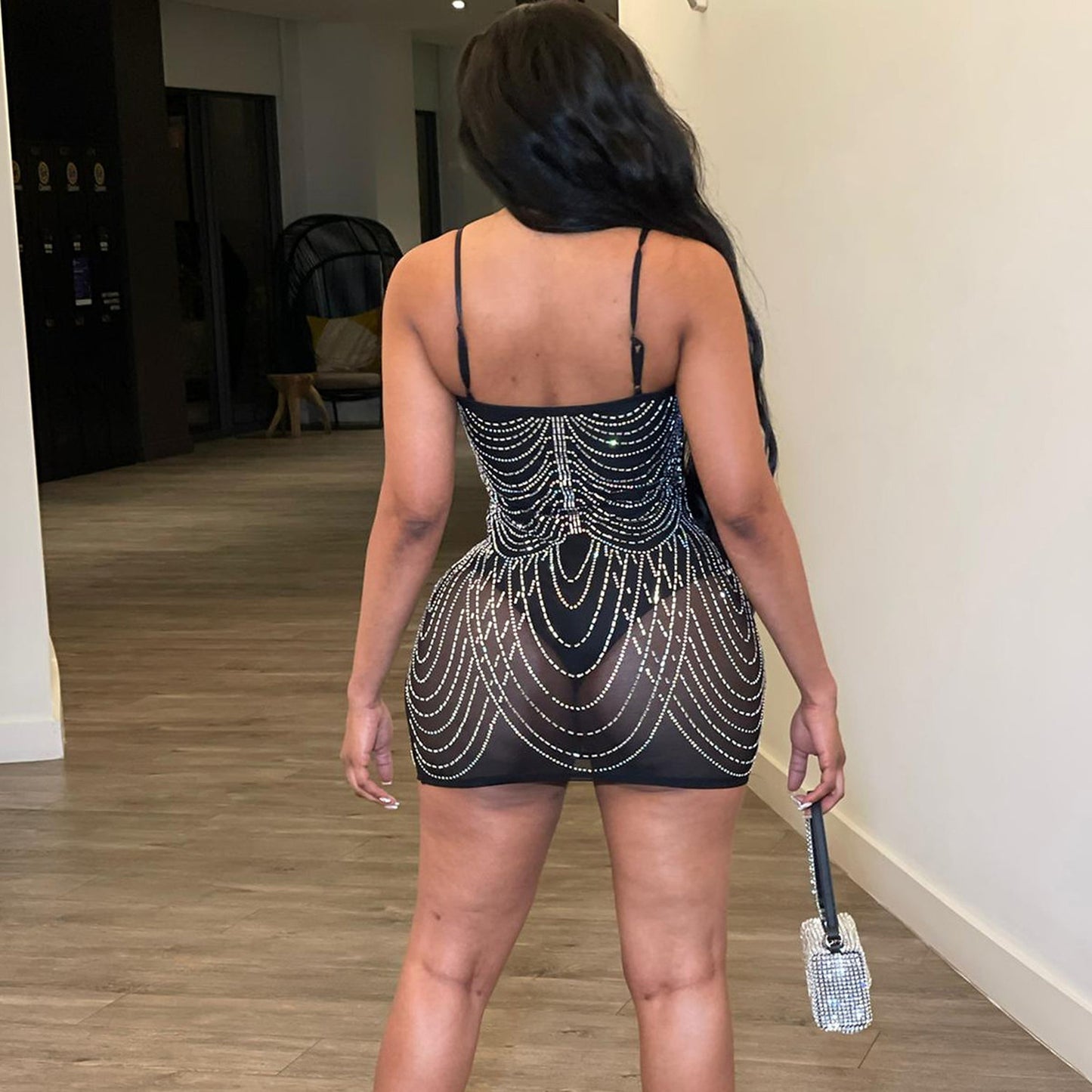 TJ Women's Fashion Personality Tassel Suspender Dress