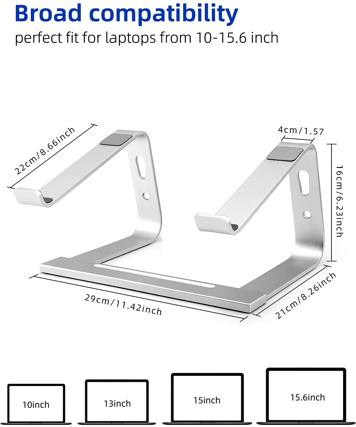 TJ Laptop Stand, Computer Stand for Laptop, Aluminium Laptop Riser, Ergonomic Laptop Holder Compatible with MacBook Air Pro, Dell XPS, More 10-17 Inch Laptops Work from Home, Amazon Platform Banned
