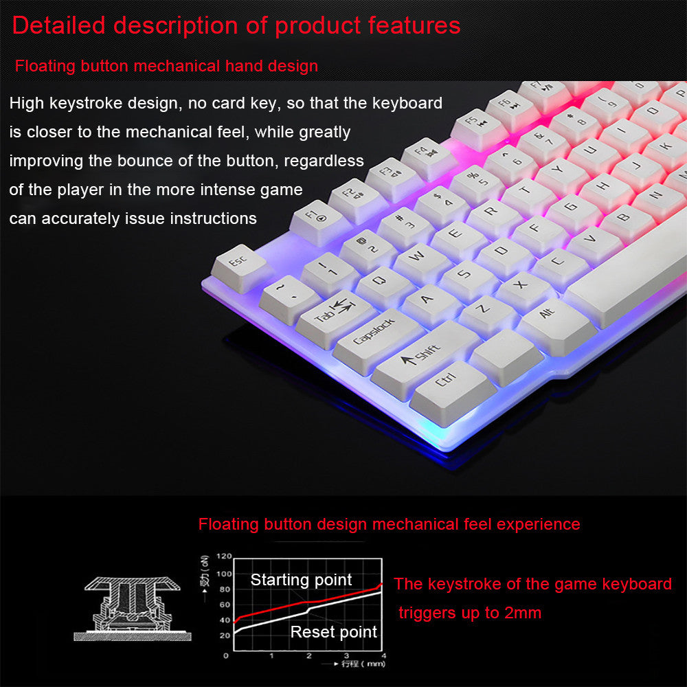 TJ Colorful Crack LED Illuminated Backlit USB Wired PC Rainbow Gaming Keyboard